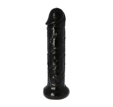 Czarne grube realistyczne dildo z żyłami 28,5 cm